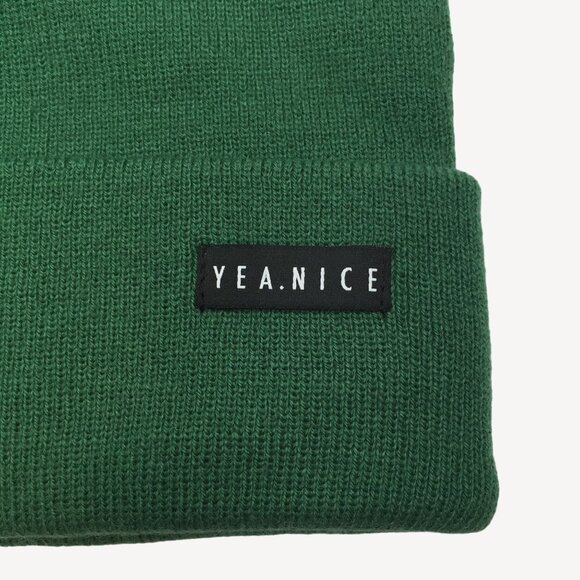 Yea.Nice Men Legend Knit Forest Green Folded Beanie Winter Wear Snow Skiing Warm - Picture 3 of 3